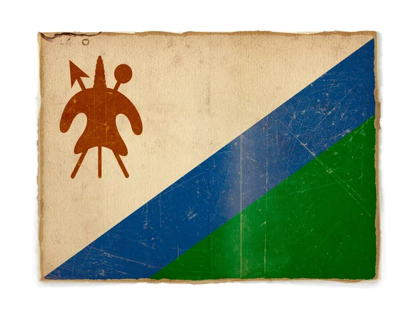 Grunge vlag van lesotho — Stockfoto