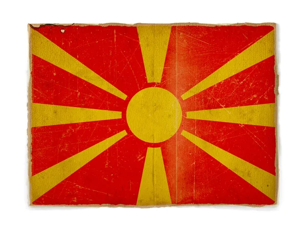 Grunge Bandeira de macedonia — Fotografia de Stock