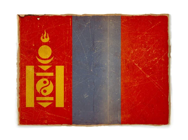 Mongolská vlajka grunge — Stock fotografie