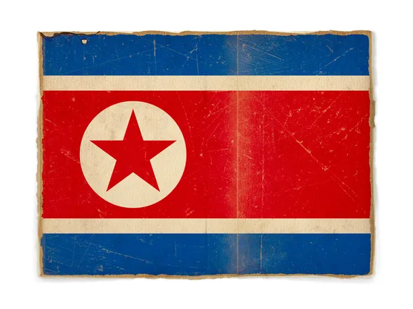 Grunge flagga Nordkorea — Stockfoto