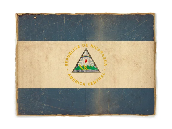 尼加拉瓜的 grunge 旗子 — 图库照片