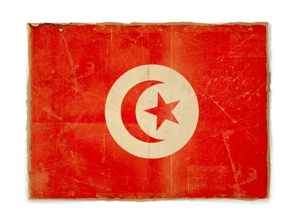 Tunus bayrağı Grunge — Stok fotoğraf