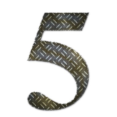 Metal number - 5 clipart