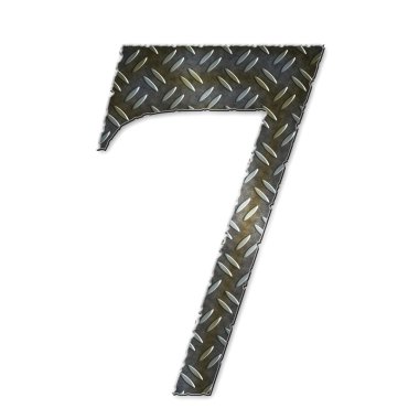 Metal number - 7 clipart