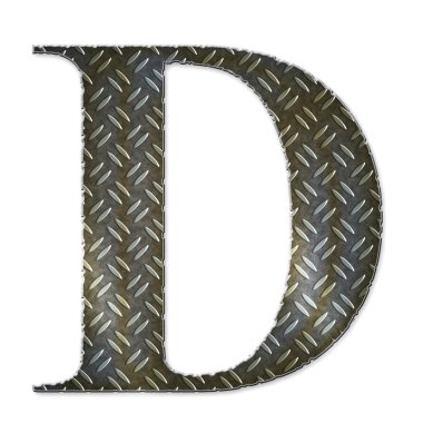 Metal alphabet symbol - D clipart