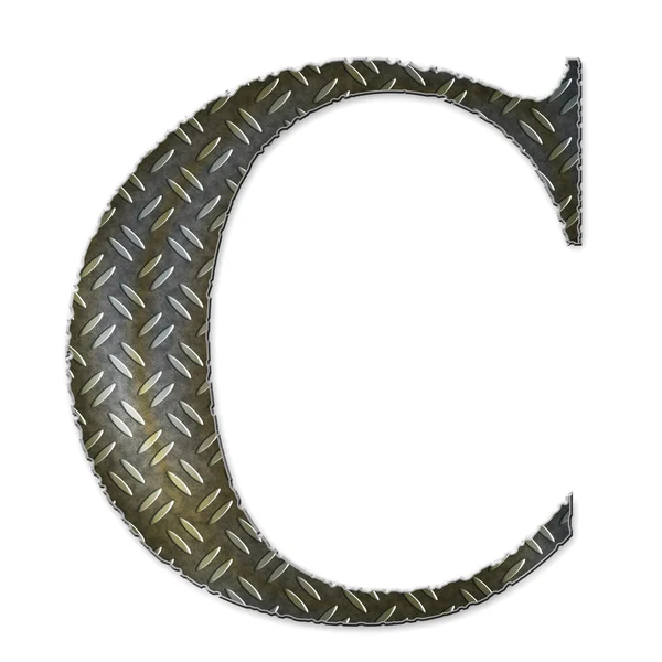 Simbolo alfabeto metallico - C — Foto Stock