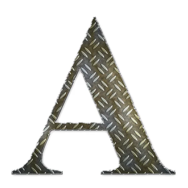 Símbolo do alfabeto metálico - A — Fotografia de Stock