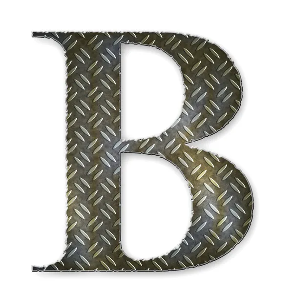 Símbolo de alfabeto metálico - B — Foto de Stock