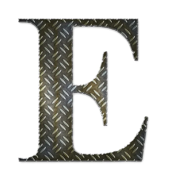 Símbolo de alfabeto metálico - E — Foto de Stock
