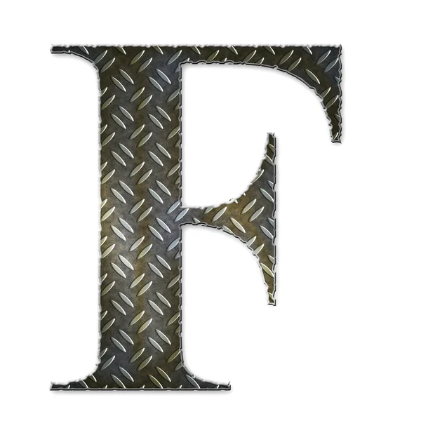 Symbol metalu alfabet - f — Zdjęcie stockowe