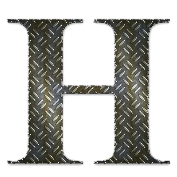 Symbol für Metallbuchstaben - h — Stockfoto