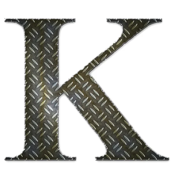 Metalen alfabet symbool - k — Stockfoto