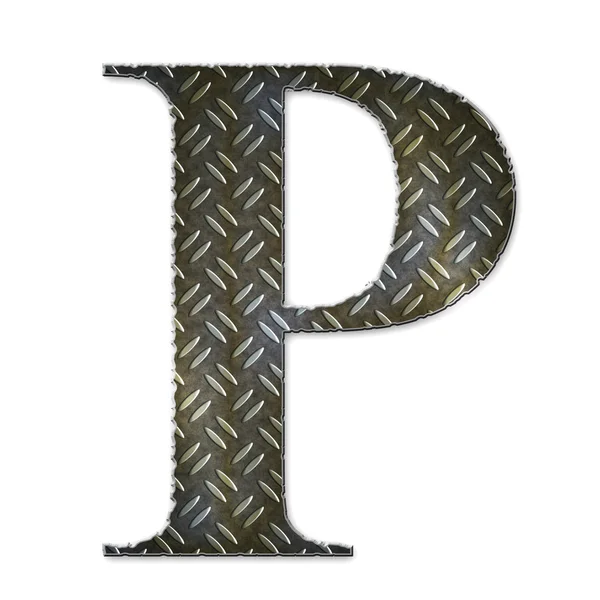 Metall alfabetet symbol - p — Stockfoto