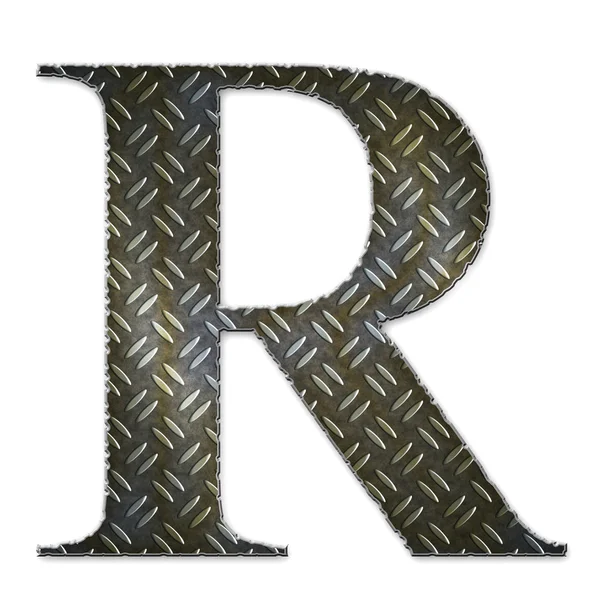 Символ металевого алфавіту - R — стокове фото