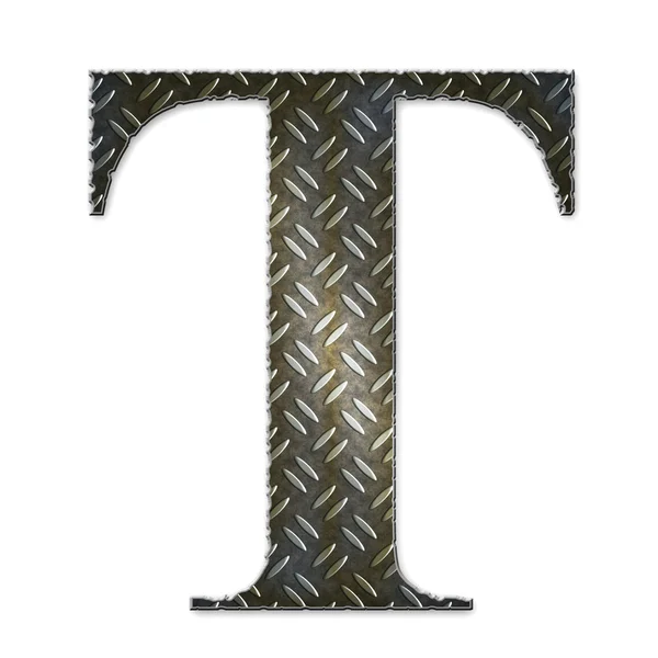 Metal alphabet symbol - T — Stock Photo, Image