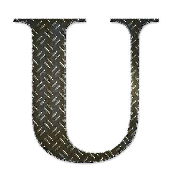 Металлический алфавит - U — стоковое фото