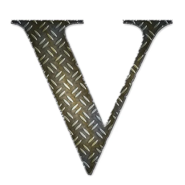 Symbol für Metallbuchstaben - v — Stockfoto