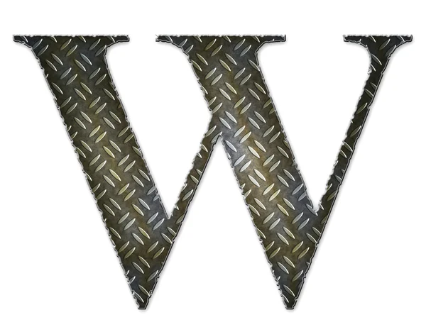 Symbol für Metallbuchstaben - w — Stockfoto