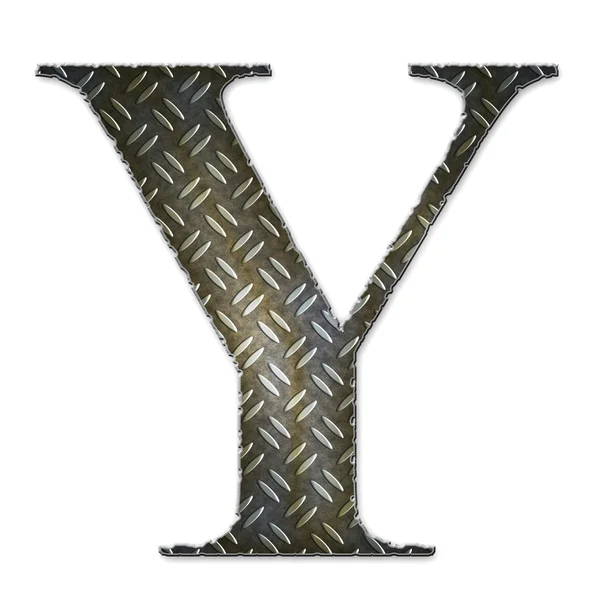 Symbol metalu alfabet - y — Zdjęcie stockowe