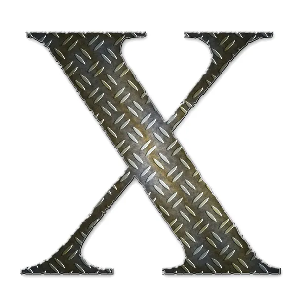 Kovový abecedy symbolů - x — Stock fotografie