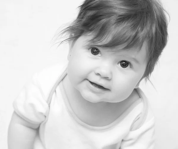Little girl. Black and white photo. — Stock Photo, Image