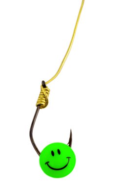 Bait on fishing hook clipart