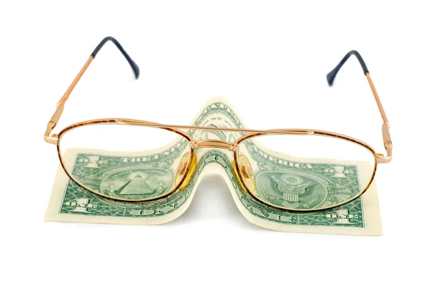 Szemüveg dollár — Stock Fotó
