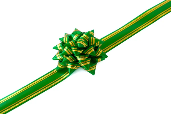 Подарочная лента и зеленый лук — стоковое фото