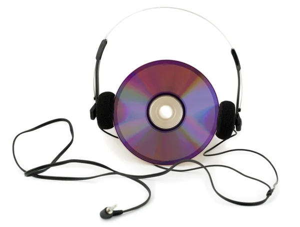 Headphones in disc — Stock Photo, Image