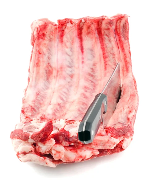 Cutelo de carne em costela — Fotografia de Stock