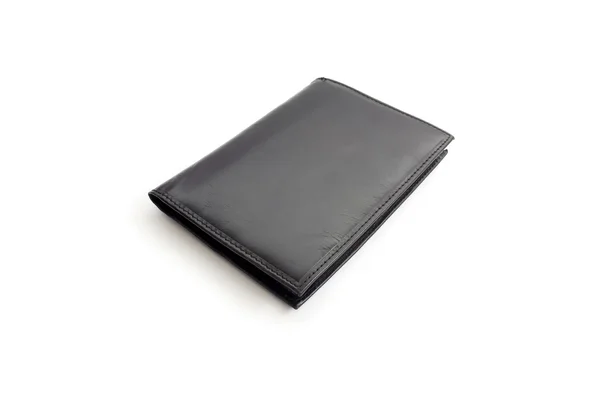 黒レザー折財布ウォレット — ストック写真