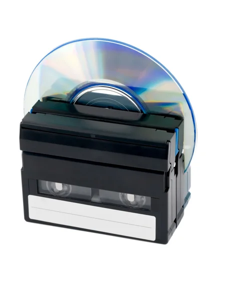 Кассеты и CD диски — стоковое фото