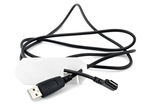 Data cable with label — Stock Photo, Image