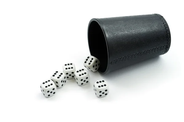 Dice and glass — Stock Photo, Image