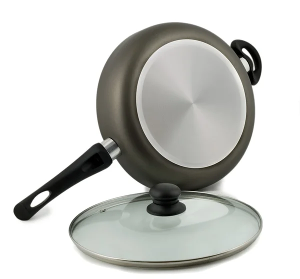 Frying pan with glass lid — Stock Photo, Image