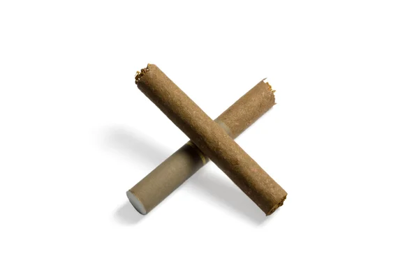 Cigarette forming cross. — Stock Photo, Image