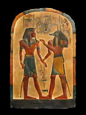 Pharaoh and Anubis. Egyptian palette.