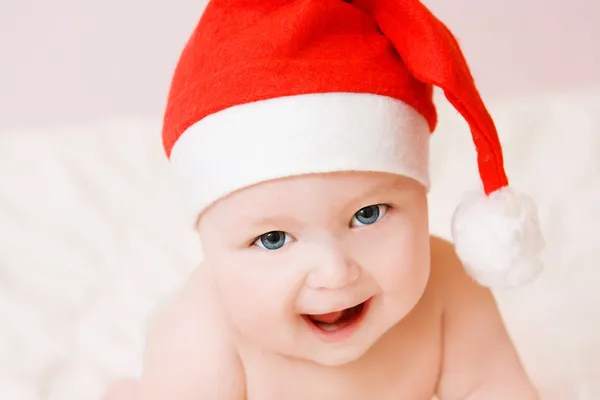 Baby in christmas hat — Stock Photo, Image