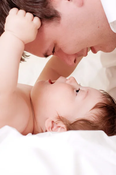 Baby play with father — Stock Photo, Image