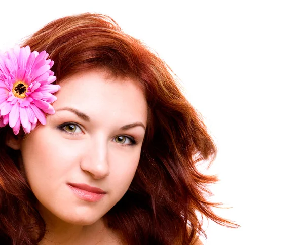 Chica con flor en el pelo —  Fotos de Stock