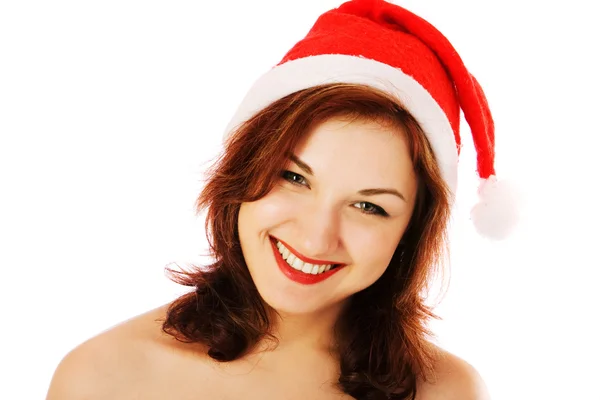 Girl in santa hat — Stock Photo, Image