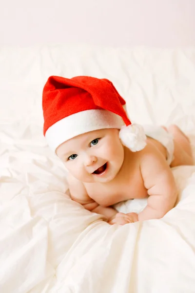 Bebê em chapéu de Natal — Fotografia de Stock