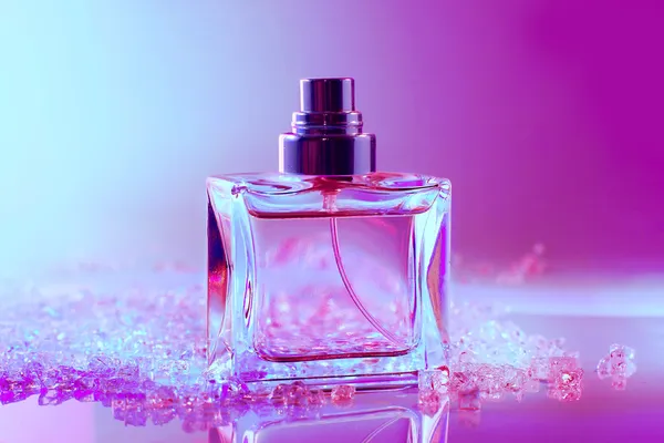 Perfume bottle with crystals — Stock Photo, Image