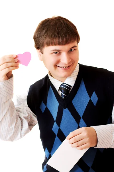 Young man with valentine — Stock Photo, Image