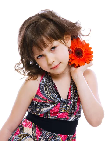 Bambina con fiore — Foto Stock