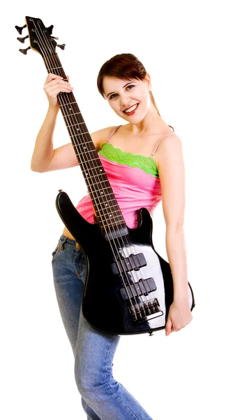Girl with guitar — Stock Photo, Image