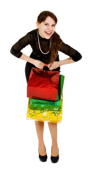 Mujer con bolsas — Foto de Stock