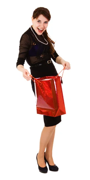 Mulher com saco — Fotografia de Stock