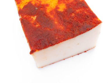 Smoked salted pork fat with red pepper clipart