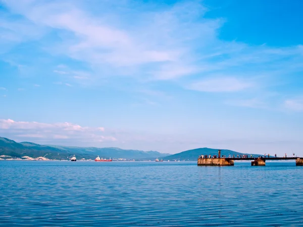 stock image Ships on stead. Port of Novorossiysk.